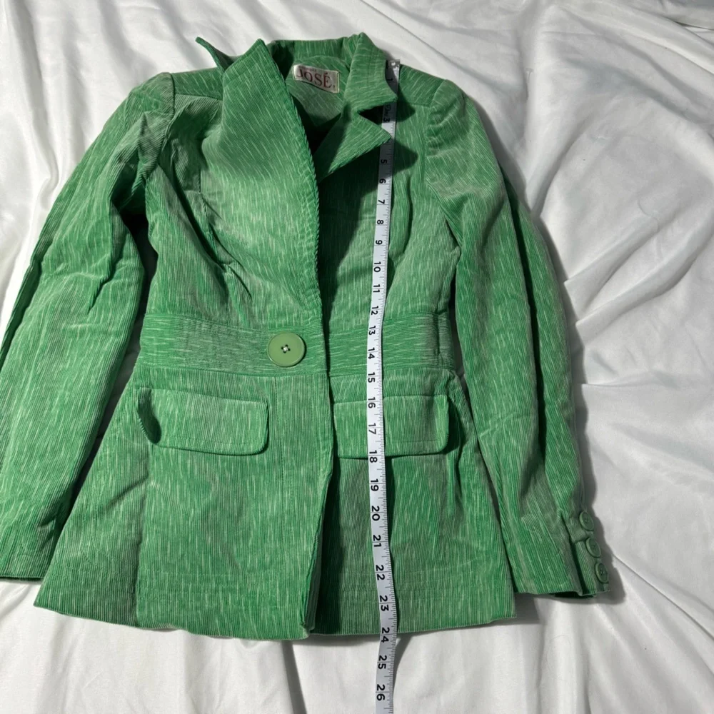 Vintage Boutique José Green Corduroy Suit Set ✨ Retro Mod Dark Academia Vibes - Picture 7 of 16